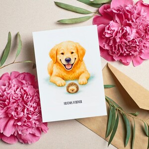 Cadeau meilleur ami, carte meilleur ami, cadeau amis pour toujours, carte BFF, carte Bestie, chien avec art hérisson, carte de l'amitié, téléchargement numérique