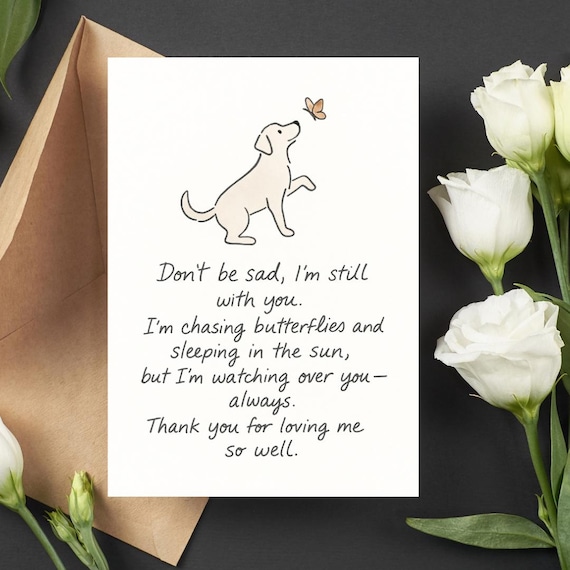 Dog Sympathy Card, Pet Loss Card Printable, Rainbow Bridge Poem, Dog Memorial Card, Folded & Flat Card, Digital Download, 300 DPI Resolution