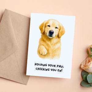 Carte de guérison, carte d'encouragement pour chien, carte pour se sentir mieux, carte de chien imprimable, carte de réconfort, carte de voeux pour chiot, téléchargement immédiat