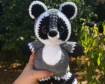 Crochet Raccoon Plush | Handmade Raccoon | Soft Animal Plush | Children's Gift | Room Decor | Amigurumi