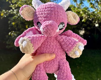 Large Crochet Dragon Plush | Handmade Amigurumi Dragon | Soft Fantasy Plush | Unique Gift | Handmade Dragon Plush