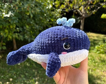 Crochet Whale Plush | Handmade Amigurumi Whale | Cute Marine Plush | Unique Gift | Handmade Whale Plush