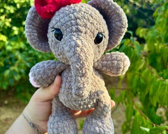 Crochet Elephant Plush | Handmade Elephant | Soft Animal Plush | Children's Gift | Baby Room Decoration | Newborn Gift