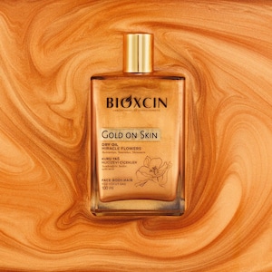 Shimmer Dry Body Oil for Glowing Skin – BIOXCIN Gold On Skin – Face Hair Body Oil with Miracle Flowers – 100ml Moisturizer