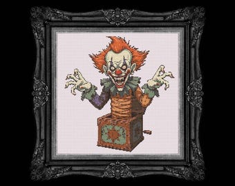 Creepy Clown - Jack-in-a-Box - Stitch Pattern - PDF Pattern