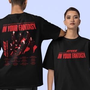Retro ATEEZ In Your Fantasy World Tour T-shirt, Ateez World Tour 2025 in US Shirt, Kpop Ateez Golden Hour Shirt Ateez Hoodie, Ateez Shirt