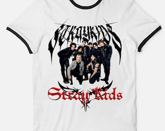 Stray Kids DominATE World Tour Unisex Ringer T-shirt, Stray Kids Tour Shirt, Stray Kids Shirt For Fans Stray Kids Domin Tour Merch Skz Gift