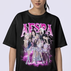 aespa winterビンテージ風 Tシャツ エスパ ウィンター Tシャツ メンズ レディース Tシャツ