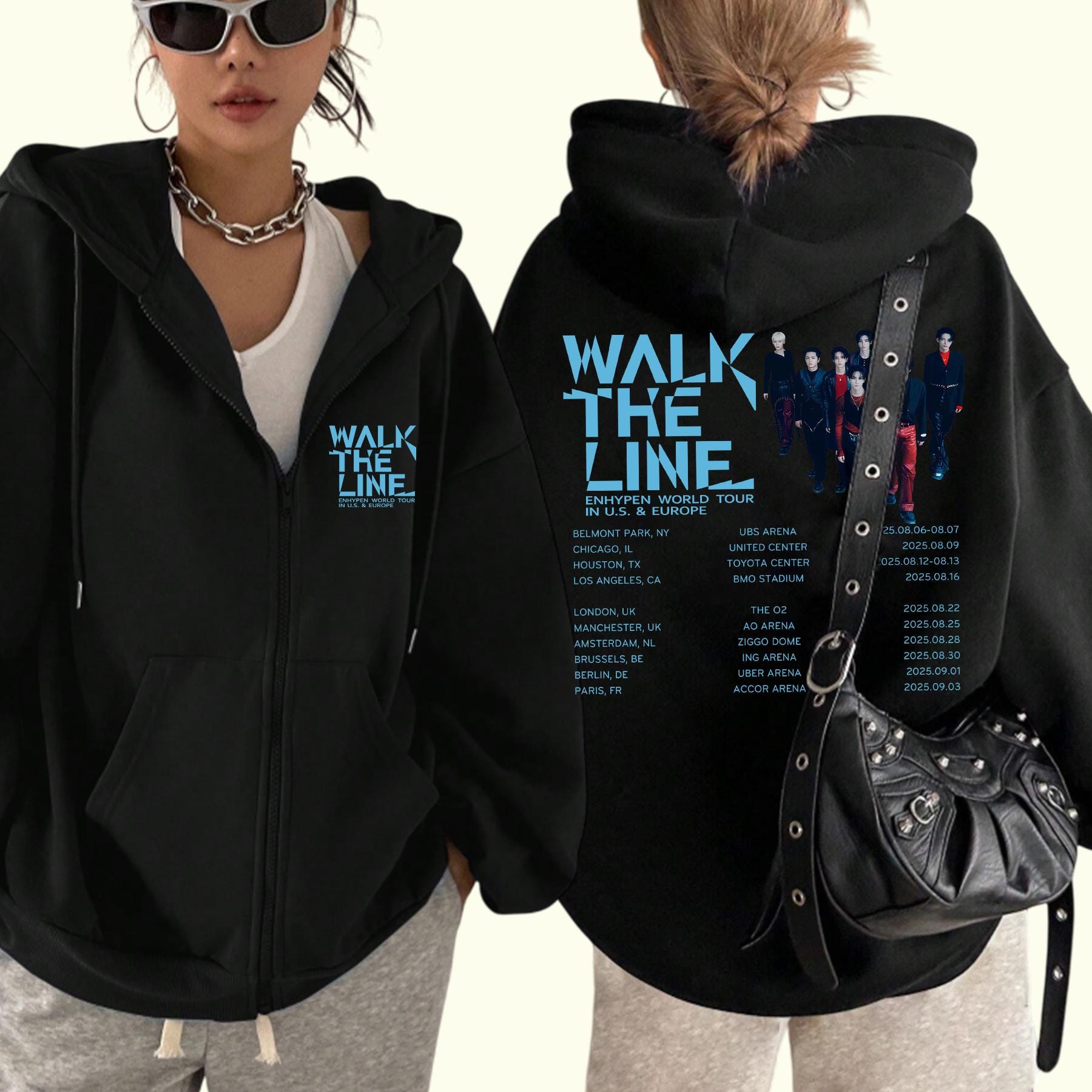 ENHYPEN Walk the Line World Tour Zip Hoodie, Enhypen Walk