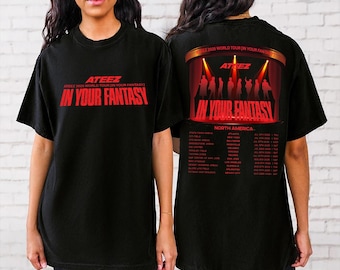 Camiseta de la gira de Ateez en Norteamérica, Camiseta de la gira de Ateez, Camiseta de la gira mundial de ATEEZ en tu fantasía, Camiseta de Ateez Kpop Ateez Golden Hour Sudadera con capucha de Ateez