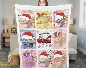 Cute SKZOO Warm Blanket, Cozy Stay Decor Gift for Fans, Kpop Stray Kids Blanket, Bedroom Bedding, Skz Gifts
