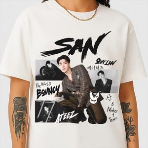 Retro San ATEEZ T-shirt, Ateez World Tour 2025 In Your Fantasy Shirt, Ateez Shirt, 90s ATEEZ San Shirt, Ateez Tour Shirt, Kpop Ateez Hoodie