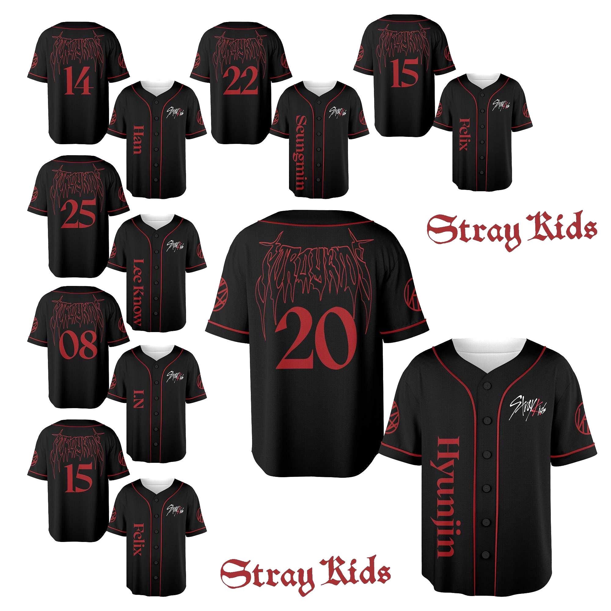 Stray Kids Member Baseball Jersey, Stray Kids DominATE World Tour Baseball Jersey, Kpop Unisex Jersey Baseball, SKZ Merch, Stray Kids Jersey