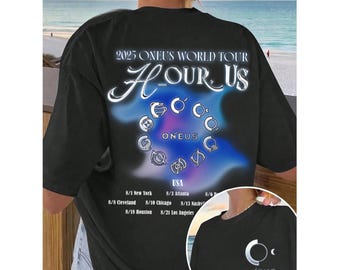 Camiseta de la gira mundial Oneus 2025 Hour Us, camiseta de la gira Oneus, sudadera con capucha Kpop Oneus, camiseta de los miembros de ONEUS: Xion, Seoho, Leedo, Hwanwoong y Keonhee