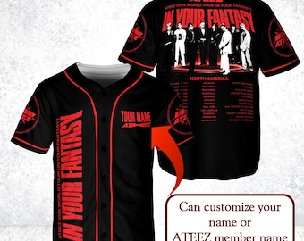Custom Ateez World Tour In Your Fantasy Baseball Jersey, Ateez Merch, Ateez Baseball Jersey Ateez World Tour Jersey Ateez Kpop Jersey Unisex