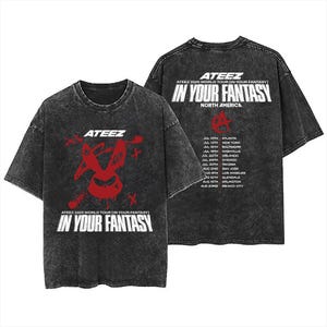 ATEEZ In Your Fantasy Tour 2025 Mineral Wash Tee, Ateez Shirt, Ateez Golden Hour Part 3, Ateez Lemon Drop, Ateez World Tour in US T-Shirt