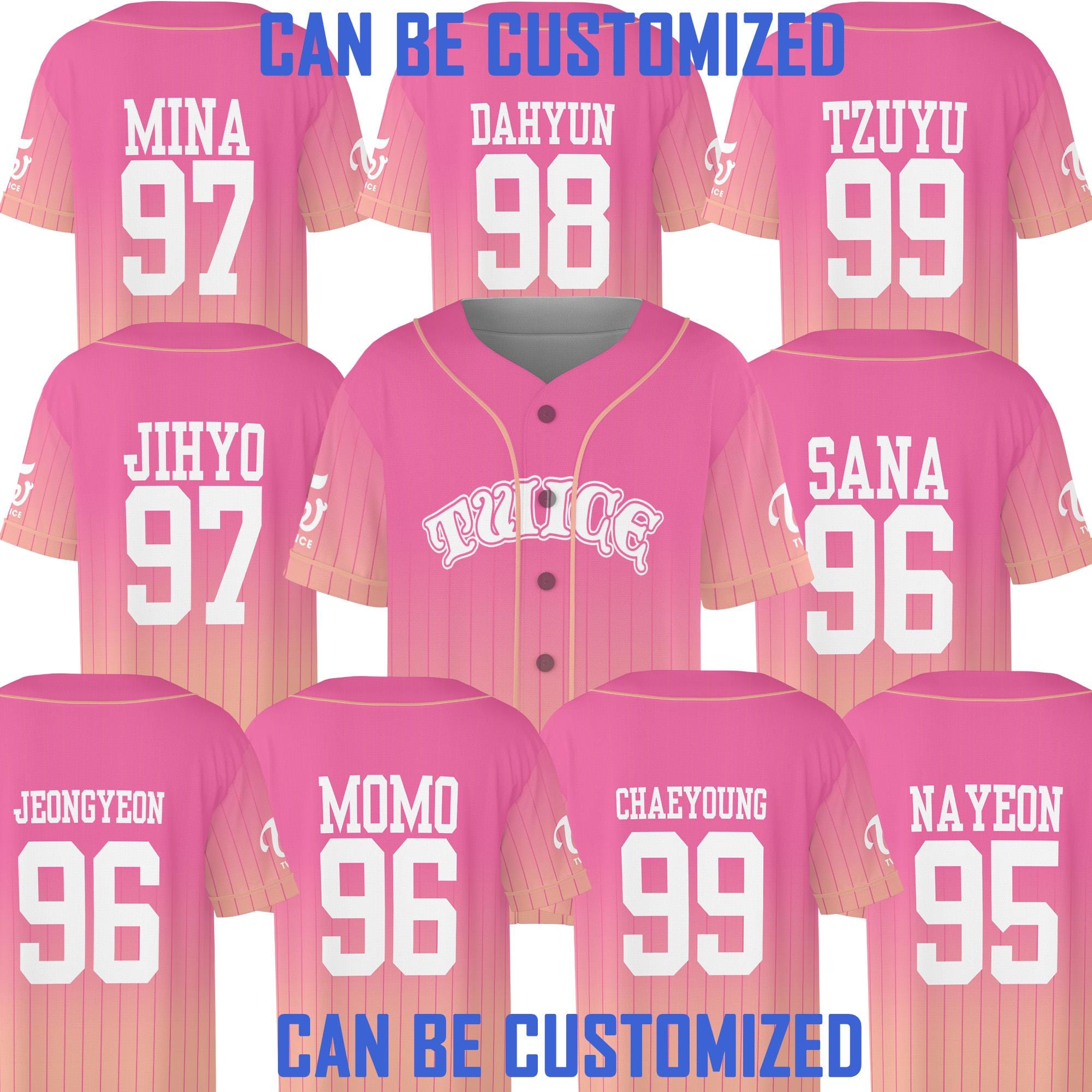 This is for TWICE Unisex Baseball Jersey, Customized Twice Jersey