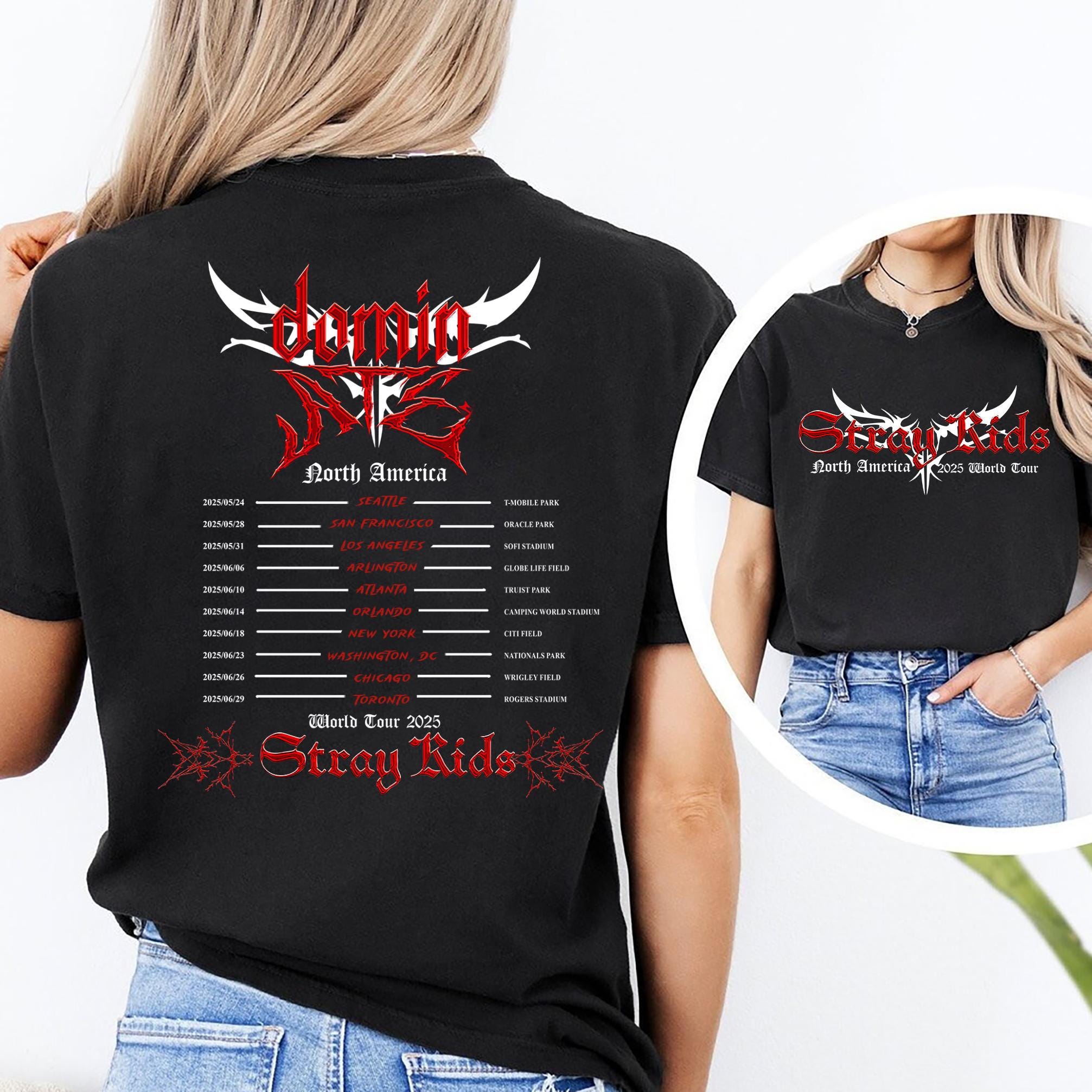 Stray Kids　dominATE　フィリピン　Tシャツ　L Stray Kids dominATE Charcoal T-shirt Singapore Manila