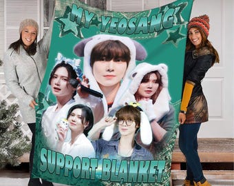 Yeosang Ateez Support Blanket, Cozy Fleece Blanket for Ateez Fans, Kpop Birthday Gift, Cute Home Decor, Aniteez Merch, Ateez Concert Merch