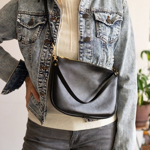 FOKS FORM Moon Bag 02, medium leather shoulder bag,small leather bag, crossbody bag,everyday clutch bag,leather purse, leather crossbody bag