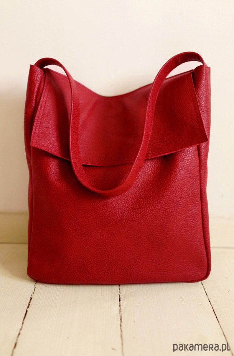 FOKS FORM Tote Bag 05, Minimal leather tote bag, handbag, shoulder bag, everyday bag, structured leather image 4