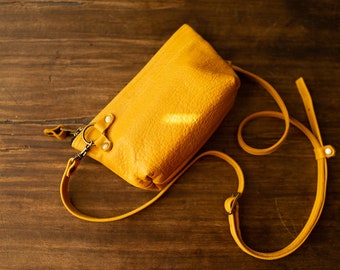 FOKS FORM Mi Bag 06 ,crossbody leather bag shoulder bag,small black bag,small crossbody bag,leather bag,yellow leather,crossbody purse, card