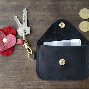 Moeda 02, Porta-moedas, Carteira de couro com chaveiro, Carteira de couro para cartão de crédito, Porta-identidade, Porta-cartão de visita, Bolsa para cartão Metro, Bolsa com zíper para chave,