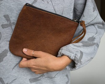 FOKS FORM Clu Bag 05,clutch bag women, leather clutch,  leather handbag, evening bag, leather purse, leather brown clutch, leather brown bag