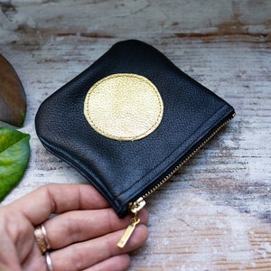 Vintage Style Leather Key Ring Coin Purse • Key Pouch • Key