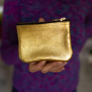 Münze 016,FOKS FORM,Gold Leder Geldbörse,Leder,Schlüsselanhänger Brieftasche,Gold Leder Clutch,Geschenk für Sie,Kartenhalter,Geschenk unter 20