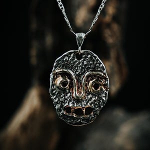 Handmade necklace,silver necklace,face pendant,Handmade Jewelry,Handmade design necklace,925 sterling silver