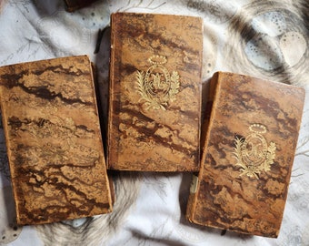 Stunning set of Antique leather Books!  Letters to Voltaire!  1831 Lyons  Paris  Vol 1, 2, 3