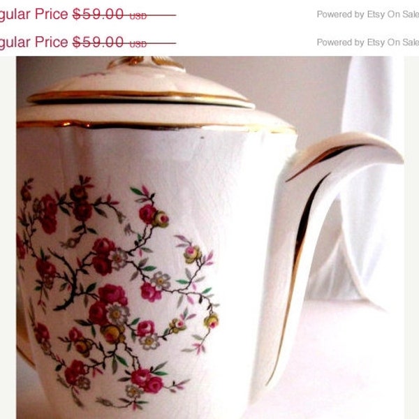 Vintage Ceramic Pot au Chocolat - Hot Cocoa - Coffee Pot Teapot - Cottage Chic - French Apartment