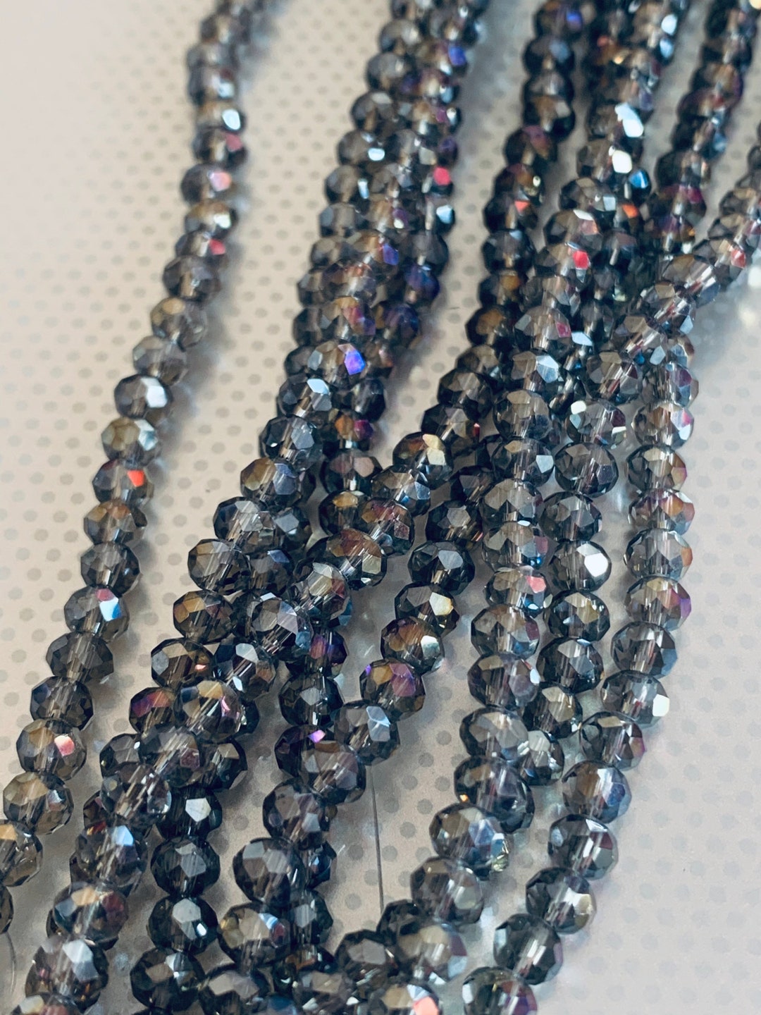4x3mm Full AB Faceted Beads in Grey Colour - Etsy