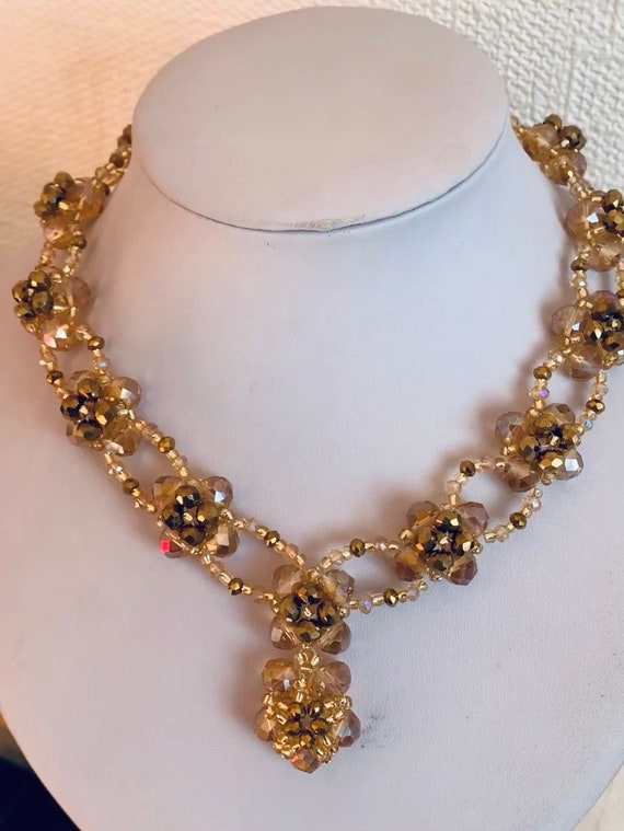 Gold Y necklace lace set | Etsy