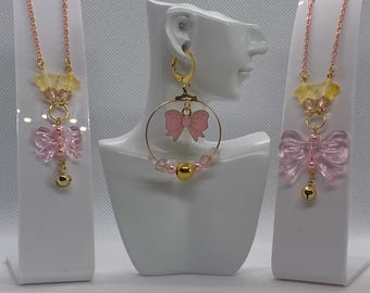Bee and Puppycat Collection: Pastel Charm Necklace, Star Dangle, Bell Charms