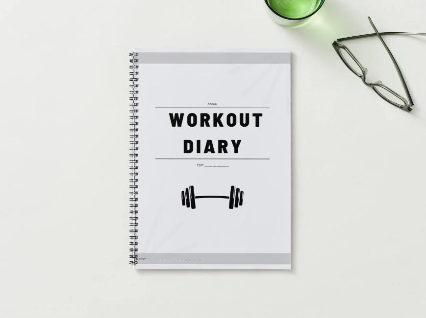 Annual Workout Diary 52-Week Fitness Tracker Printable Digital Gym Planner Workout Log Book Body Measurements Instant Download