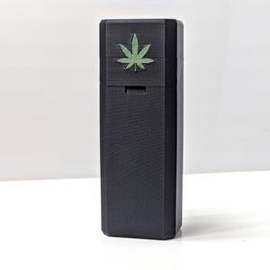 Porta-juntas: tamaño king y compacto, 5 colores, tapa con cierre a presión, a prueba de olores Black with leaf