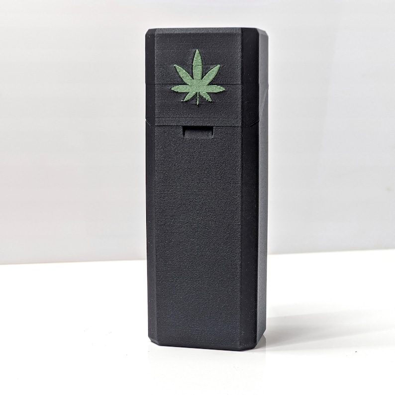Porta-juntas: tamaño king y compacto, 5 colores, tapa con cierre a presión, a prueba de olores Black with leaf