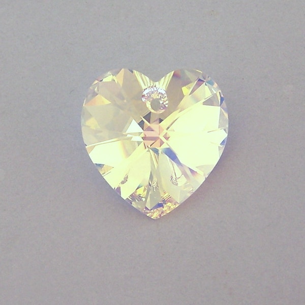 Swarovski crystal AB heart pendant, 18mm crystal AB heart, aurora borealis, large clear crystal heart, qty 1