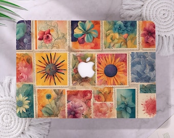 Retro Stamps MacBook Case for MacBook Pro 14 A3434,MacBook Air 13/15" 2025,M5 M4 M3 M2 M1,Mac Pro 14/15/16",Apple Laptop Case,Gift for Her