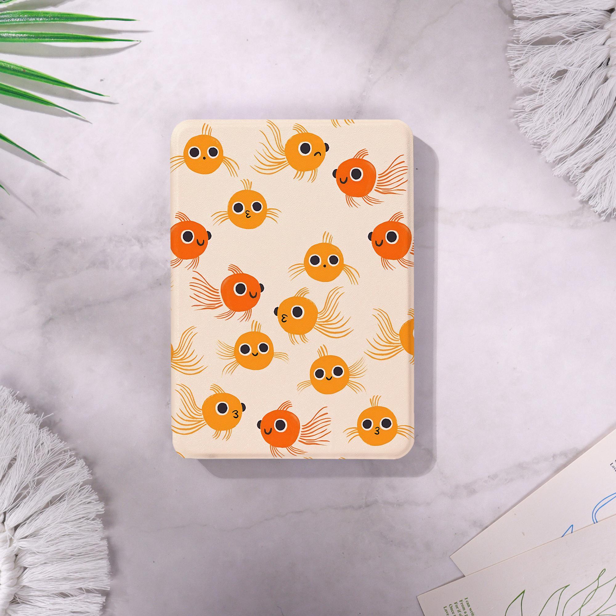 Cute Goldfish Customized Kindle 12th Case,Personalization All New Colorsoft Cover,Kobo Clara Case with Strap,Kindle Accessorie Gift