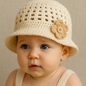 Häkelanleitung Baby Sonnenhut: Leichte Baumwolle Strand (PDF Download)
