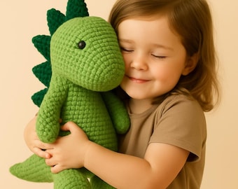 Schema PDF per realizzare un dinosauro all'uncinetto / Peluche dinosauro amigurumi / Tutorial di uncinetto per principianti / Download immediato