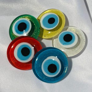 Handmade Glitter Evil Eye Magnet Set: Nazar Boncugu Fridge Decor