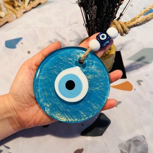 Handmade Turkish Evil Eye Wall Charm: Nazar Boncuk House Protection