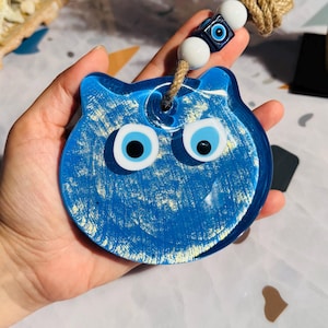 Blue Glass Evil Eye Wall Charm - Handmade Turkish Nazar Charm for Unique Bridal Favors – Baptism – Wedding – House Protection – Gift Idea