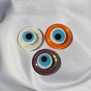 Glitter Glass Evil Eye Magnet Set: Fridge Decor, Protection Gift