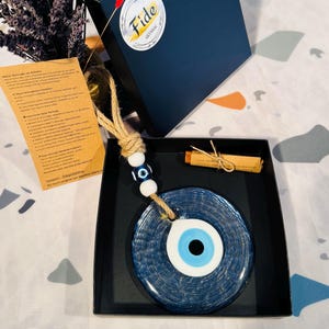 Handmade Glass Evil Eye Wall Charm: Turkish Nazar Boncuk, House Protection