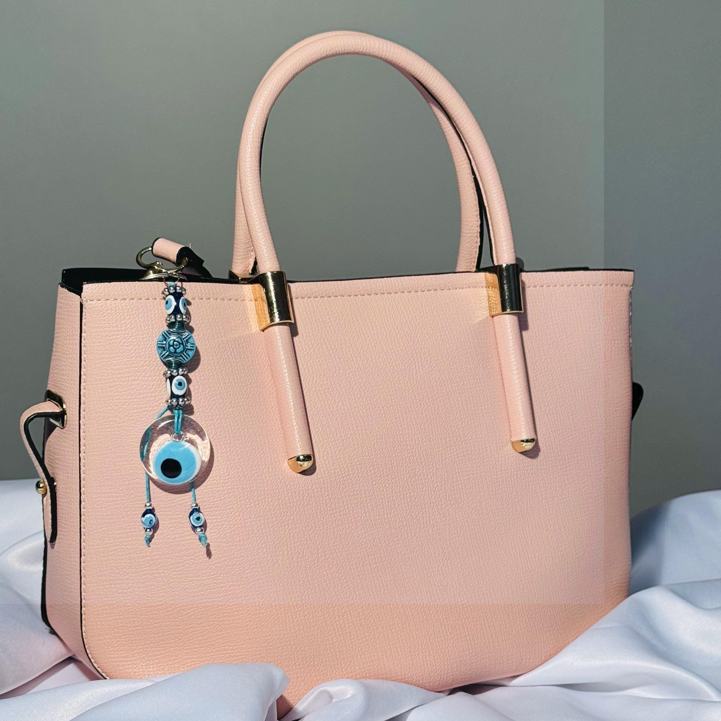 Handmade Clear Evil Eye Keychain: Nazar Boncugu Good Luck Charm